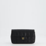 Chanel Black Caviar Leather Chocolate Bar Belt CC Logo Bag with Gold Hardware