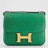 Hermès Constance III Mini 18cm Bag in Cactus Alligator Mississippiensis Leather with Gold Hardware