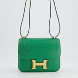 Hermès Constance III Mini 18cm Bag in Cactus Alligator Mississippiensis Leather with Gold Hardware