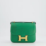 Hermès Constance III Mini 18cm Bag in Cactus Alligator Mississippiensis Leather with Gold Hardware