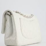 Chanel White Medium Classic Double Flap in Caviar Leather with Silver Hardware RRP £8,890