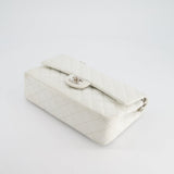 Chanel White Medium Classic Double Flap in Caviar Leather with Silver Hardware RRP £8,890