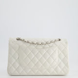 Chanel White Medium Classic Double Flap in Caviar Leather with Silver Hardware RRP £8,890