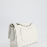 Chanel White Medium Classic Double Flap in Caviar Leather with Silver Hardware RRP £8,890