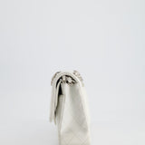 Chanel White Medium Classic Double Flap in Caviar Leather with Silver Hardware RRP £8,890