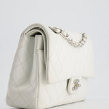 Chanel White Medium Classic Double Flap in Caviar Leather with Silver Hardware RRP £8,890