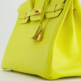 Hermès Birkin 35cm Bag in Yellow Lime Epsom Leather with Gold Hardware