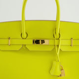 Hermès Birkin 35cm Bag in Yellow Lime Epsom Leather with Gold Hardware