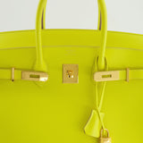 Hermès Birkin 35cm Bag in Yellow Lime Epsom Leather with Gold Hardware