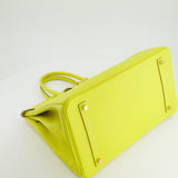 Hermès Birkin 35cm Bag in Yellow Lime Epsom Leather with Gold Hardware