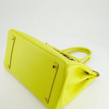 Hermès Birkin 35cm Bag in Yellow Lime Epsom Leather with Gold Hardware