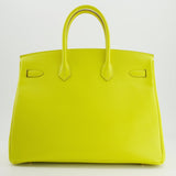 Hermès Birkin 35cm Bag in Yellow Lime Epsom Leather with Gold Hardware