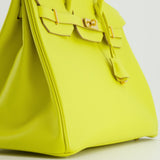 Hermès Birkin 35cm Bag in Yellow Lime Epsom Leather with Gold Hardware