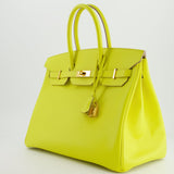 Hermès Birkin 35cm Bag in Yellow Lime Epsom Leather with Gold Hardware