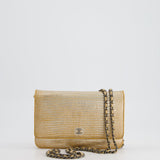 Chanel Metallic Gold Ombre Lizard Wallet on Chain Bag with Gun Metal Hardware