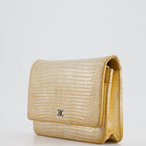 Chanel Metallic Gold Ombre Lizard Wallet on Chain Bag with Gun Metal Hardware