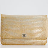 Chanel Metallic Gold Ombre Lizard Wallet on Chain Bag with Gun Metal Hardware