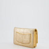 Chanel Metallic Gold Ombre Lizard Wallet on Chain Bag with Gun Metal Hardware