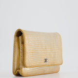 Chanel Metallic Gold Ombre Lizard Wallet on Chain Bag with Gun Metal Hardware