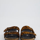 Saint Laurent Leopard Pony Skin Buckle Sandals Size EU 35