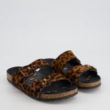 Saint Laurent Leopard Pony Skin Buckle Sandals Size EU 35