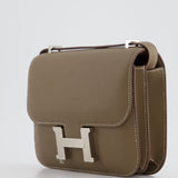 *FIRE PRICE* Hermès Constance III Mini 18cm Bag in Etoupe Epsom Leather with Palladium Hardware