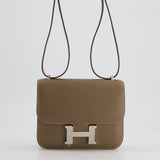 *FIRE PRICE* Hermès Constance III Mini 18cm Bag in Etoupe Epsom Leather with Palladium Hardware