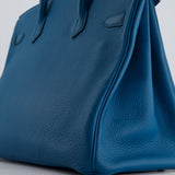 Hermès Birkin 35cm Bag in Blue Petrole Togo Leather with Palladium Hardware