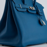 Hermès Birkin 35cm Bag in Blue Petrole Togo Leather with Palladium Hardware