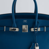 Hermès Birkin 35cm Bag in Blue Petrole Togo Leather with Palladium Hardware