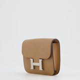 Hermès Constance Slim Belt Wallet Bag in Chai Evercolor Leather with Palladium Hardware