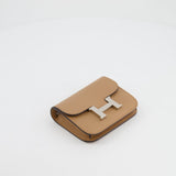 Hermès Constance Slim Belt Wallet Bag in Chai Evercolor Leather with Palladium Hardware