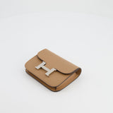 Hermès Constance Slim Belt Wallet Bag in Chai Evercolor Leather with Palladium Hardware