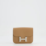 Hermès Constance Slim Belt Wallet Bag in Chai Evercolor Leather with Palladium Hardware