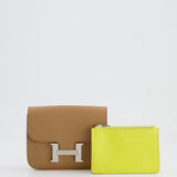 Hermès Constance Slim Belt Wallet Bag in Chai Evercolor Leather with Palladium Hardware