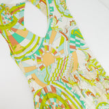 Emilio Pucci Blue, Orange and Green Midi Dress with Back Detail Size IT 38 (UK 6)