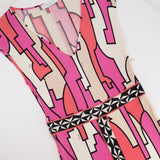 Emilio Pucci Pink & White Patterned Midi Dress Size IT 38 (UK 6)