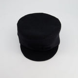 Christian Dior Black Ribbed Baker Boy Hat with Logo Detail Size 57cm