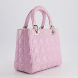 Christian Dior Lilac Medium Lady Dior Bag in Lambskin Leather with Silver Hardware RRP £5,300