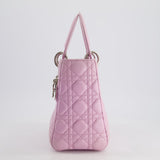 Christian Dior Lilac Medium Lady Dior Bag in Lambskin Leather with Silver Hardware RRP £5,300