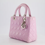 Christian Dior Lilac Medium Lady Dior Bag in Lambskin Leather with Silver Hardware RRP £5,300