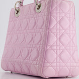 Christian Dior Lilac Medium Lady Dior Bag in Lambskin Leather with Silver Hardware RRP £5,300