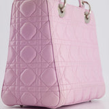 Christian Dior Lilac Medium Lady Dior Bag in Lambskin Leather with Silver Hardware RRP £5,300