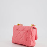 Chanel Pink Mini Flap Bag With Large Chain Brushed Gold Hardware