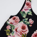 Dolce & Gabbana Black and Pink Silk Floral Printed Layered Midi Dress Size IT 42 (UK 10)