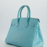 Hermès Birkin 30cm Retourne Bag in Bleu Atoll Epsom Leather and Gold Hardware