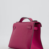 Hermès Kelly Pochette in Rose Pourpre Swift Leather with Palladium Hardware