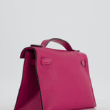 Hermès Kelly Pochette in Rose Pourpre Swift Leather with Palladium Hardware