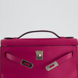 Hermès Kelly Pochette in Rose Pourpre Swift Leather with Palladium Hardware