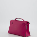 Hermès Kelly Pochette in Rose Pourpre Swift Leather with Palladium Hardware